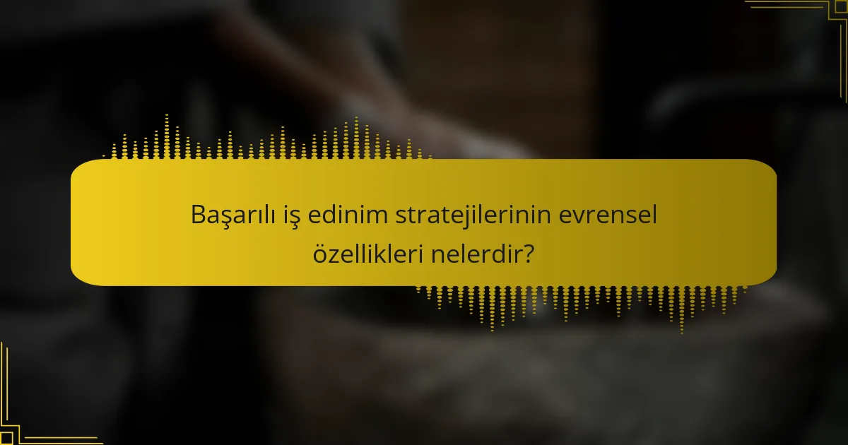 Başarılı iş edinim stratejilerinin evrensel özellikleri nelerdir?