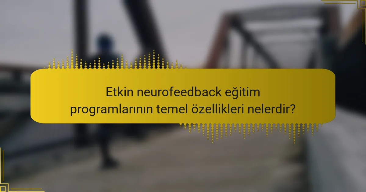 Etkin neurofeedback eğitim programlarının temel özellikleri nelerdir?