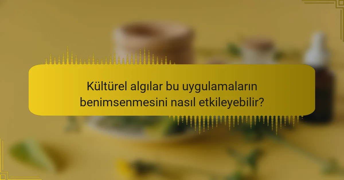 Kültürel algılar bu uygulamaların benimsenmesini nasıl etkileyebilir?